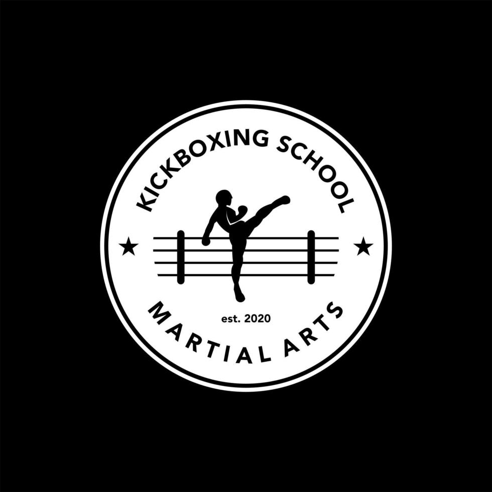 kickboxing emblem stamp vector sport