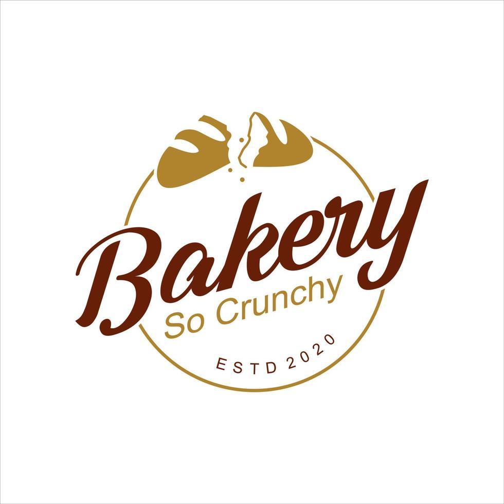 simple crunchy bakery badge template vector