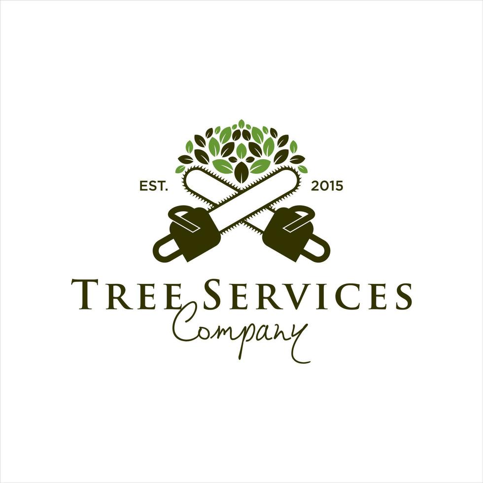 tree service logo design template idea vector