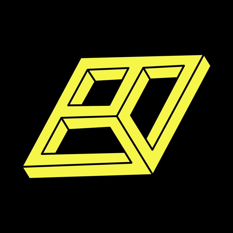 Optical illusion objects. Impossible shapes logo design. Optical art. Sacred geometry figures. Escher style. vector