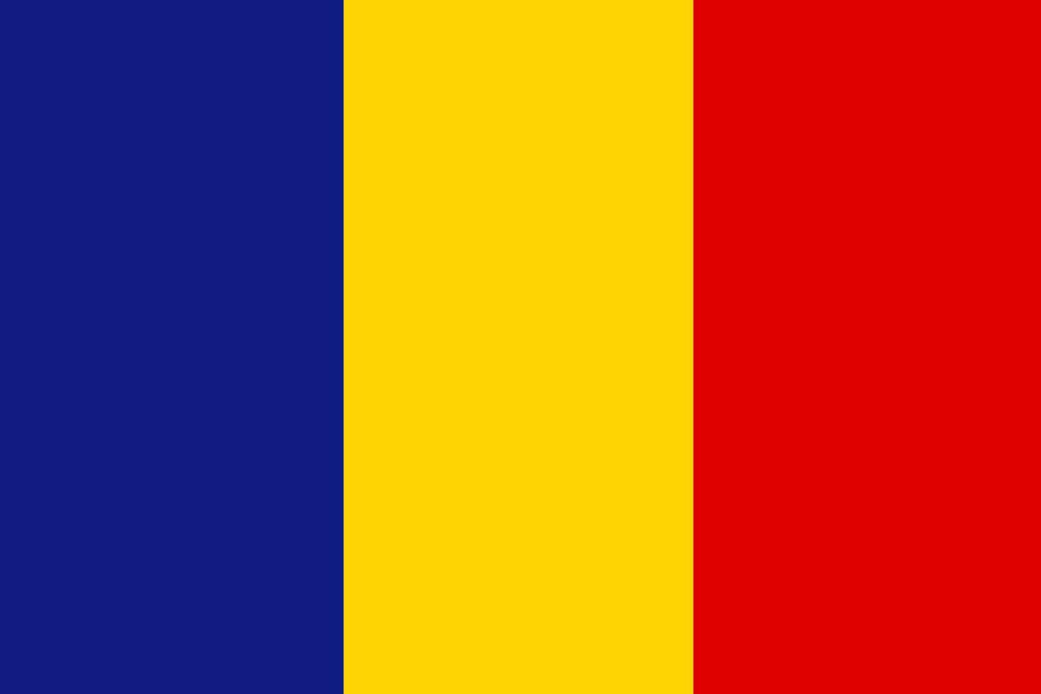 National Romania flag. Official colors and proportion. Vector illustration.