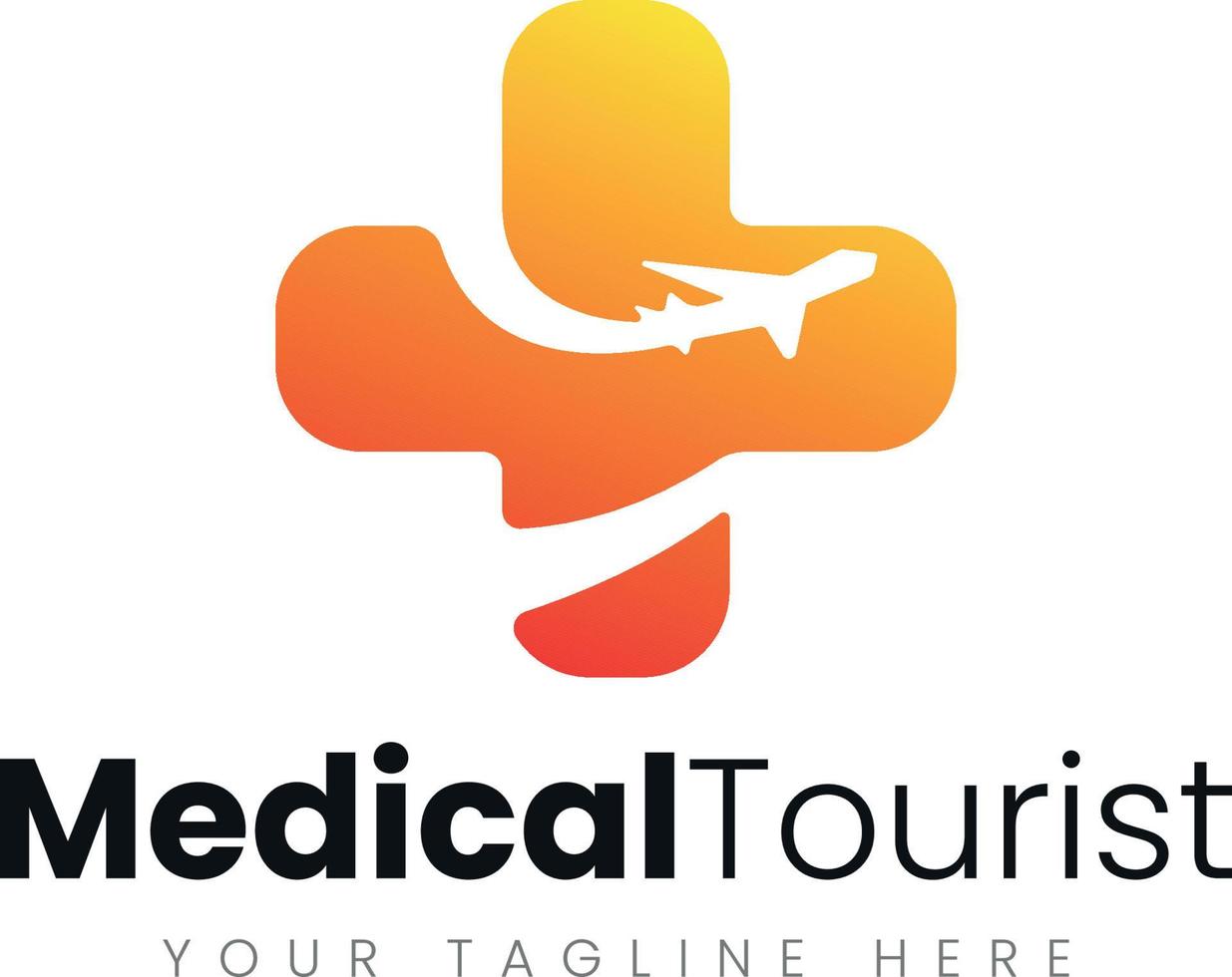 diseño de logotipo de turismo médico vector