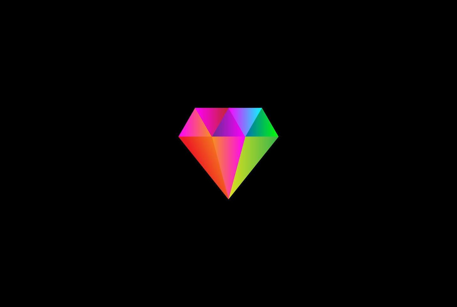 Colorful Modern Minimalist Diamond Gem Stone Logo Design Vector