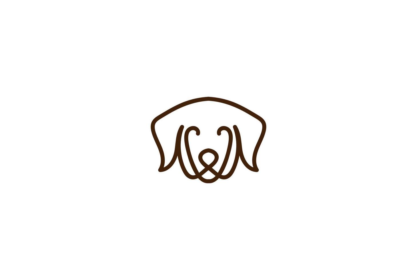 Modern Minimalist Monogram Animal Dog Line Outline Logo Design Vector