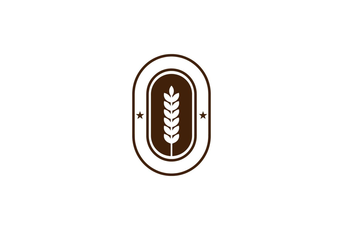 Old Rustic Wheat Grain Rice Badge Emblem Label Logo Design Design Vector