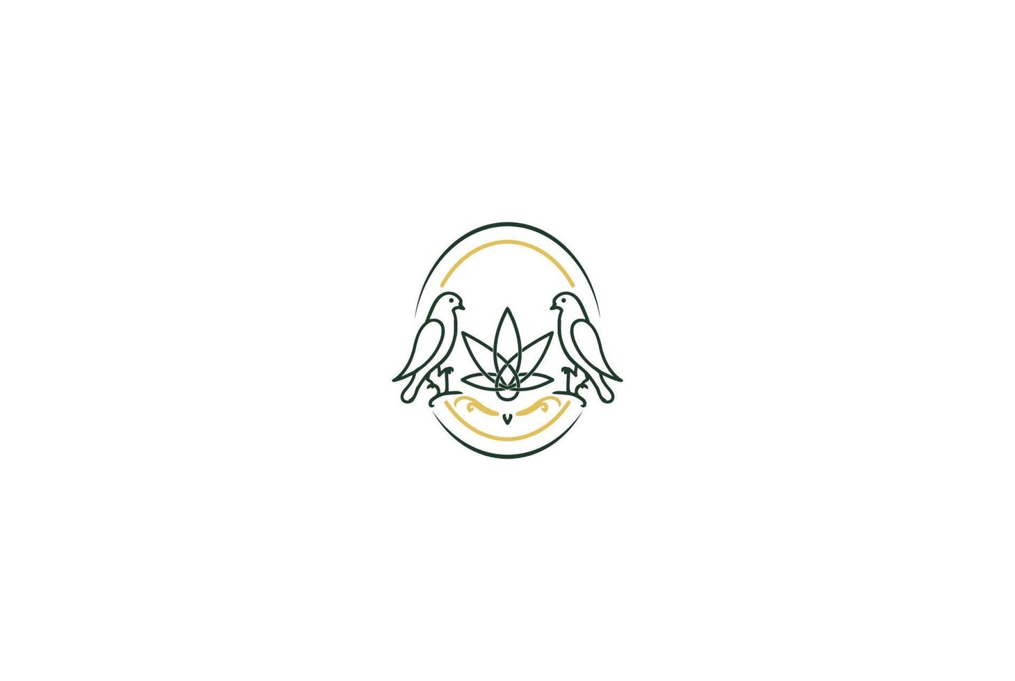 Vintage Retro Bird with Cannabis Marijuana Ganja Leaf for CBD Oil Extract Logo Design Vector