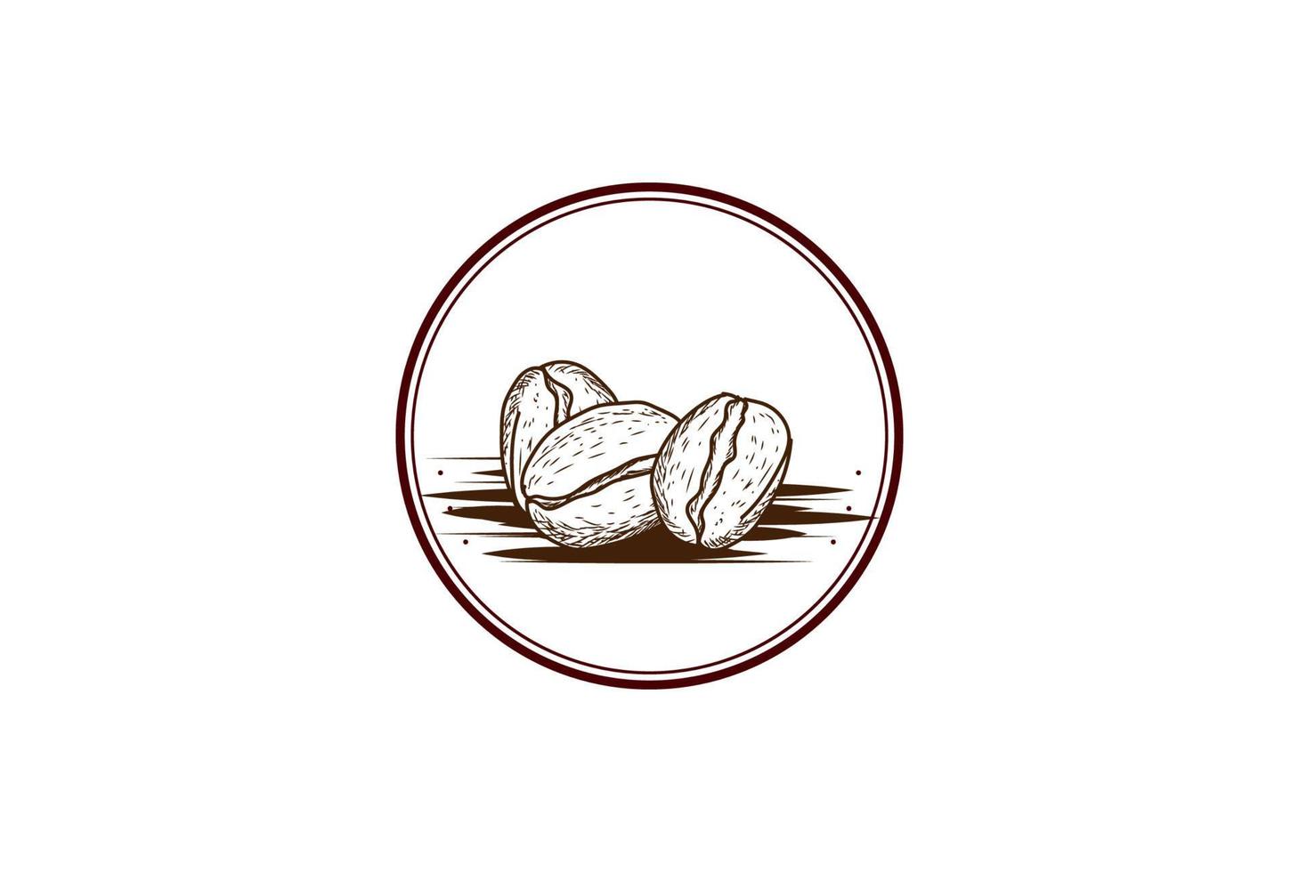 Vintage Retro Coffee Bean for Cafe Restaurant Bistro Farm Product Label Logo Design Vector