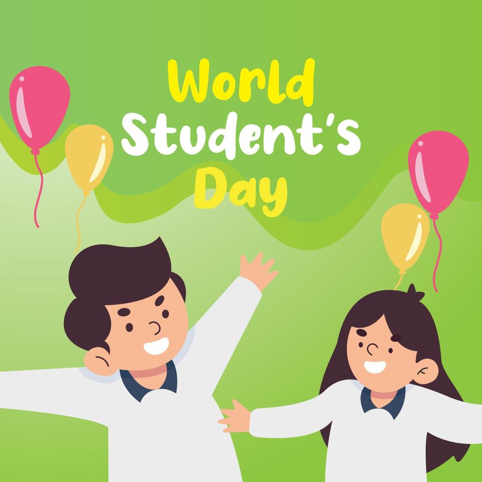 world students day with green background 5095025 Vector Art at Vecteezy