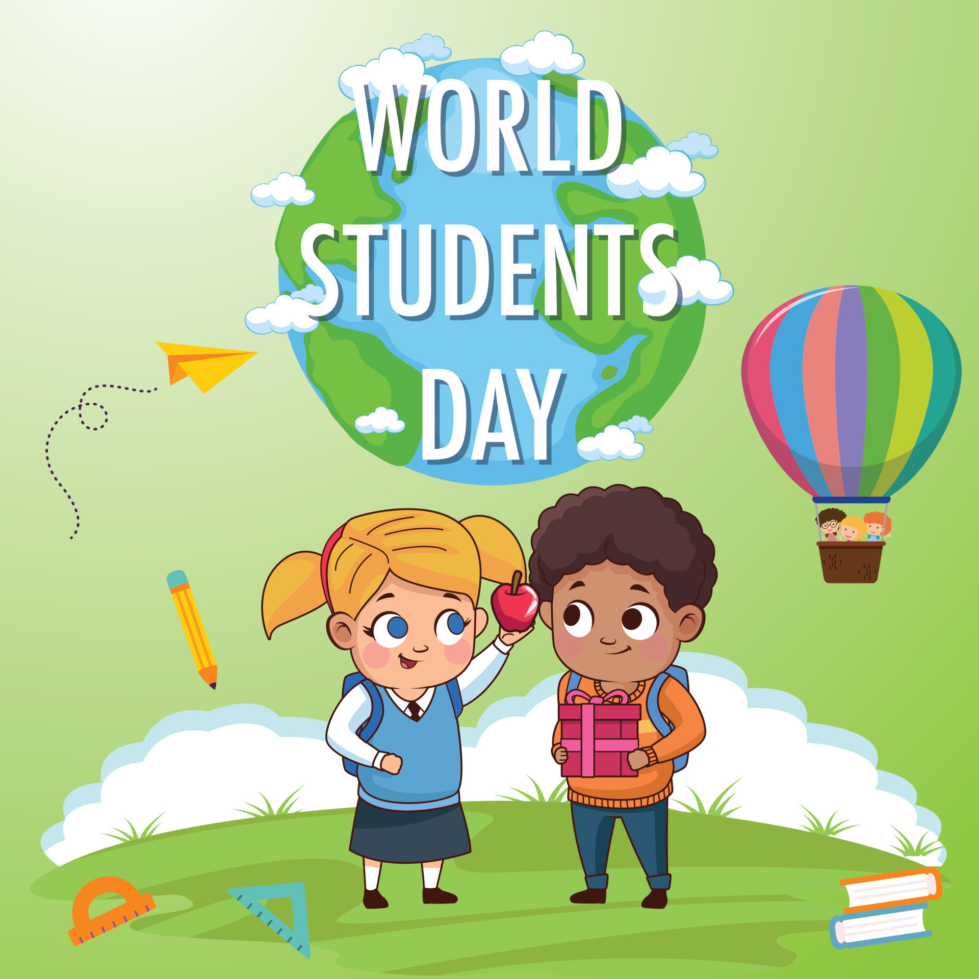 world student day with colorful background 5095030 Vector Art at Vecteezy
