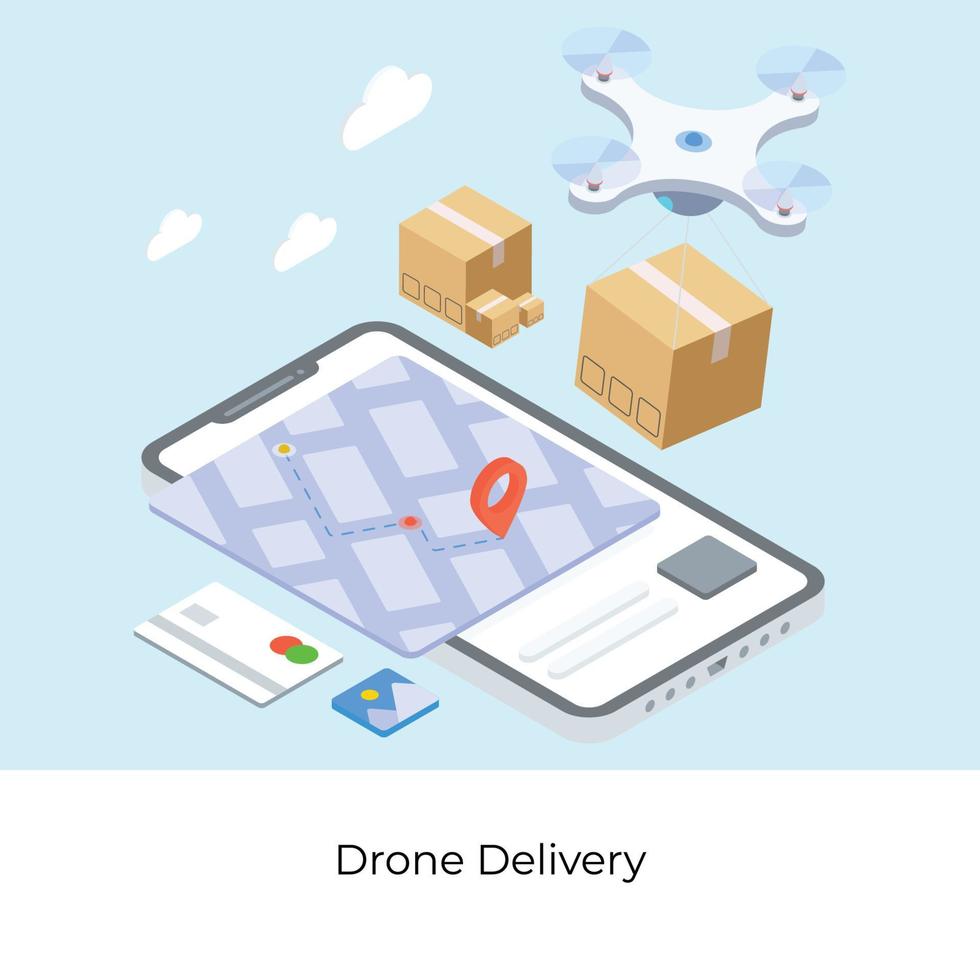 conceptos de entrega de drones vector