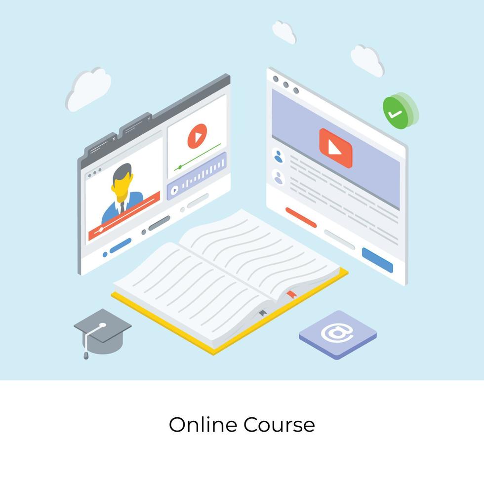 Online Course Concepts vector