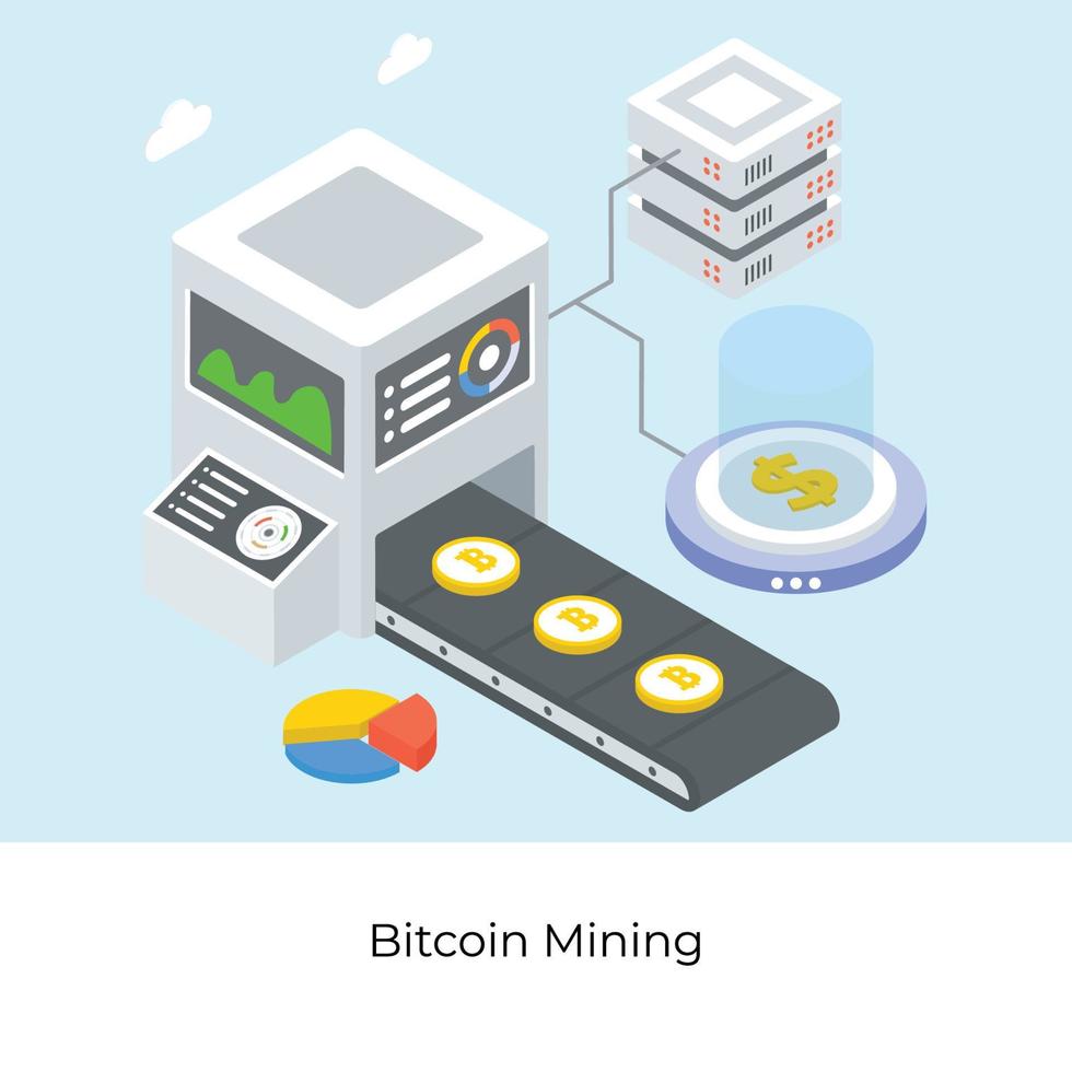 Bitcoin Mining Concepts vector