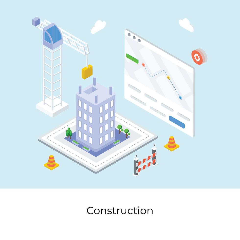 Trendy Construction Concepts vector