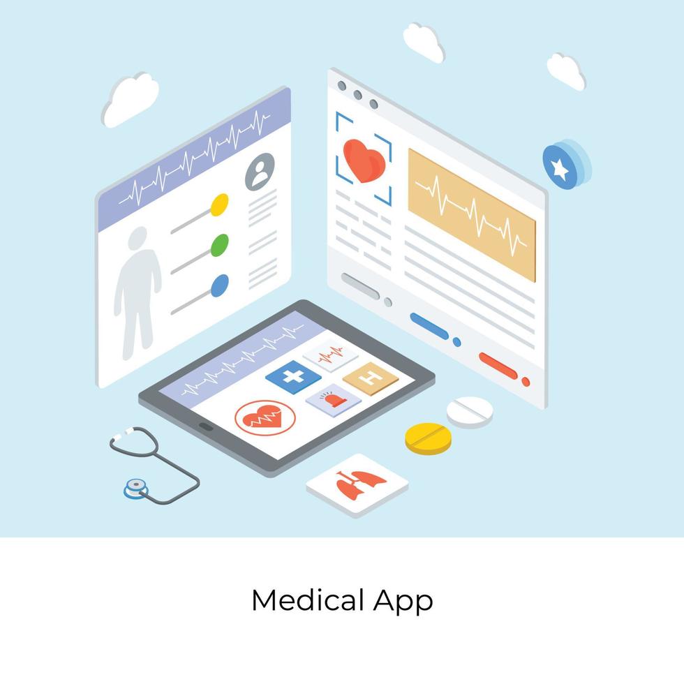 Medical App Concepts vector