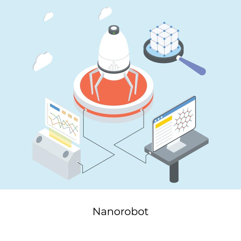 Trendy Nanorobot Concepts vector