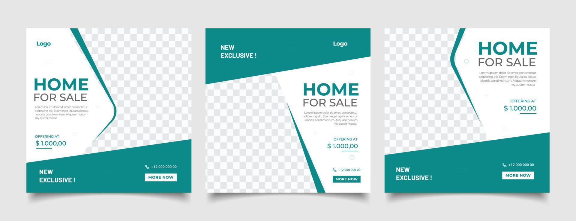 Real estate social media post web banner vector