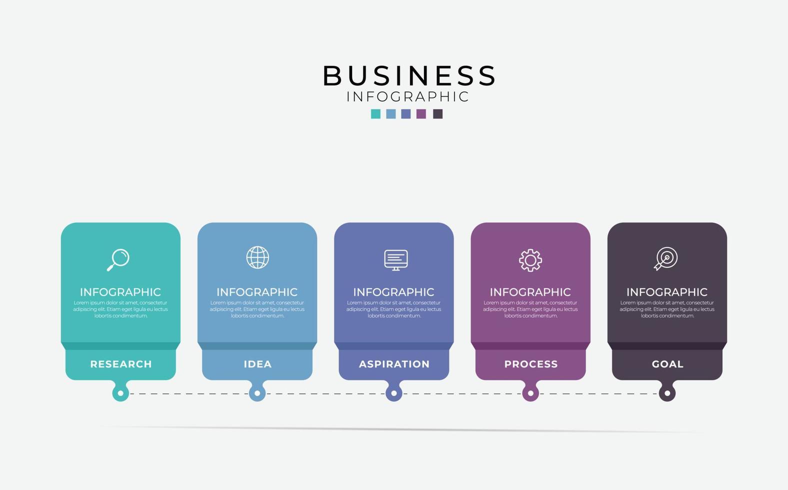 Business infographic element with 6 options, steps, number vector template design
