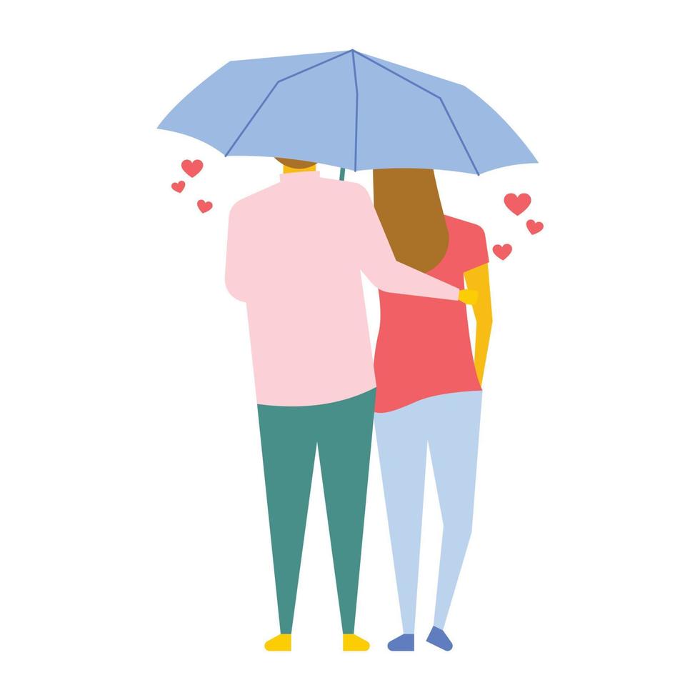 Couple Under Umbrella vector