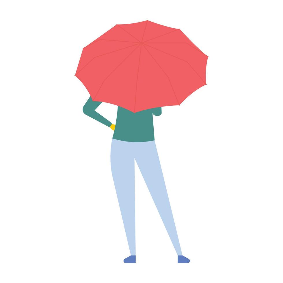 Woman Under Umbrella vector