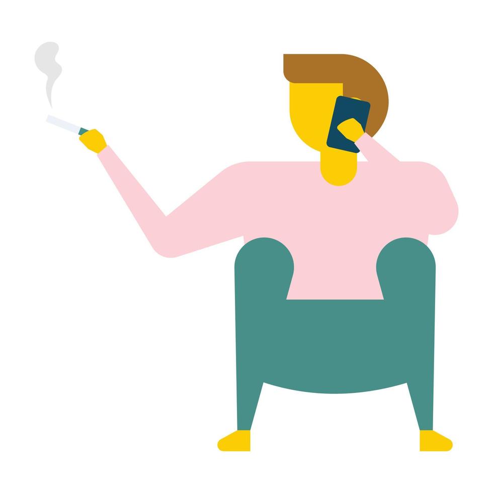 Male Bathroom Smoker vector