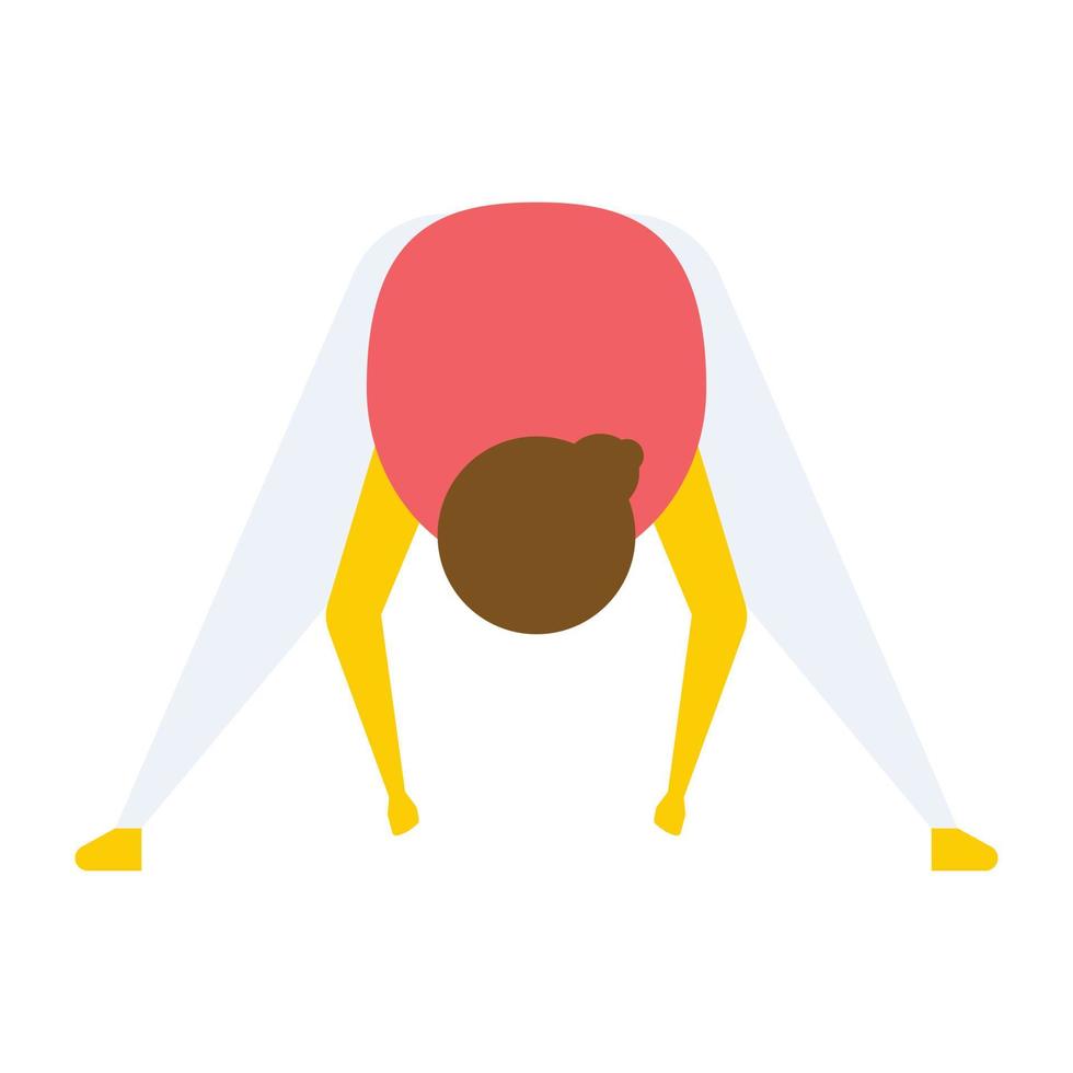 Forward Bending Yoga Pose vector