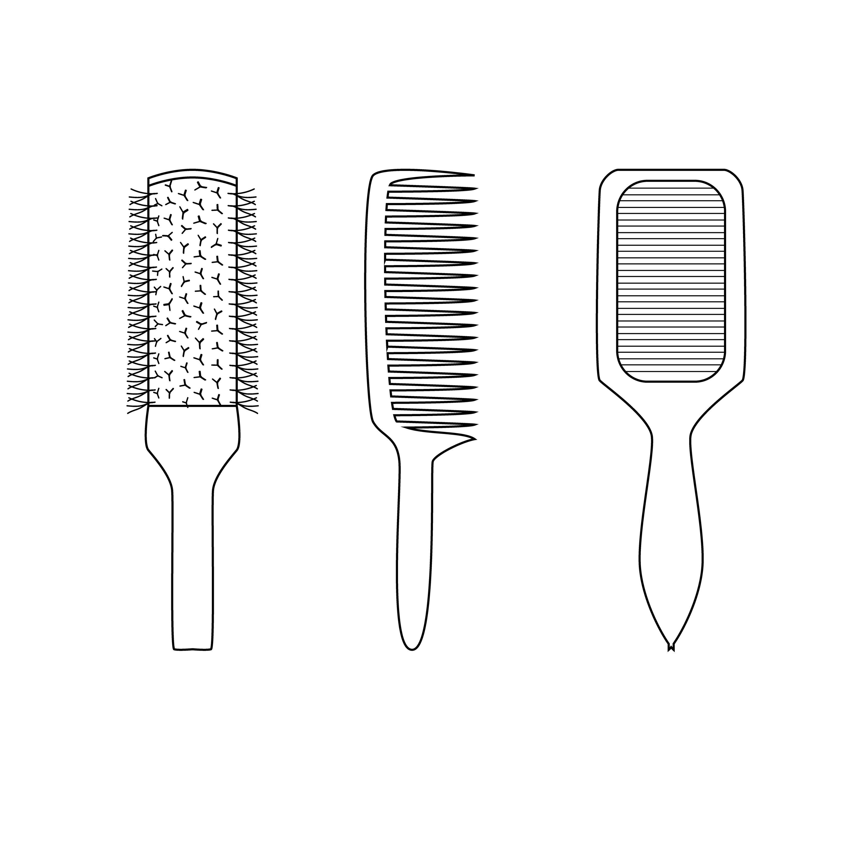 Set with different hair comb and brush. Hairdresser tool outline isoleted  icon 5095568 Vector Art at Vecteezy