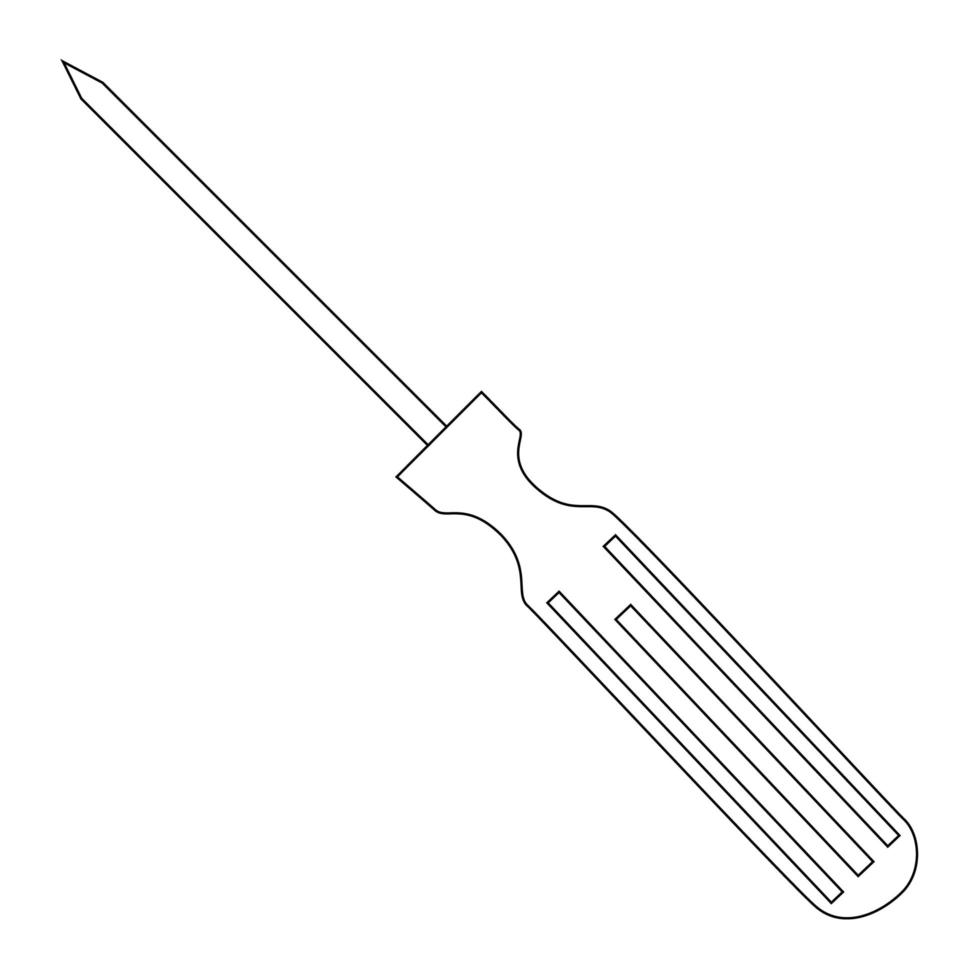 Screwdriver line icon. llustration for repair theme, doodle style vector