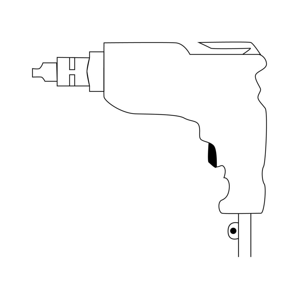 icono de línea de sierra. ilustración para el tema de la reparación, estilo garabato vector