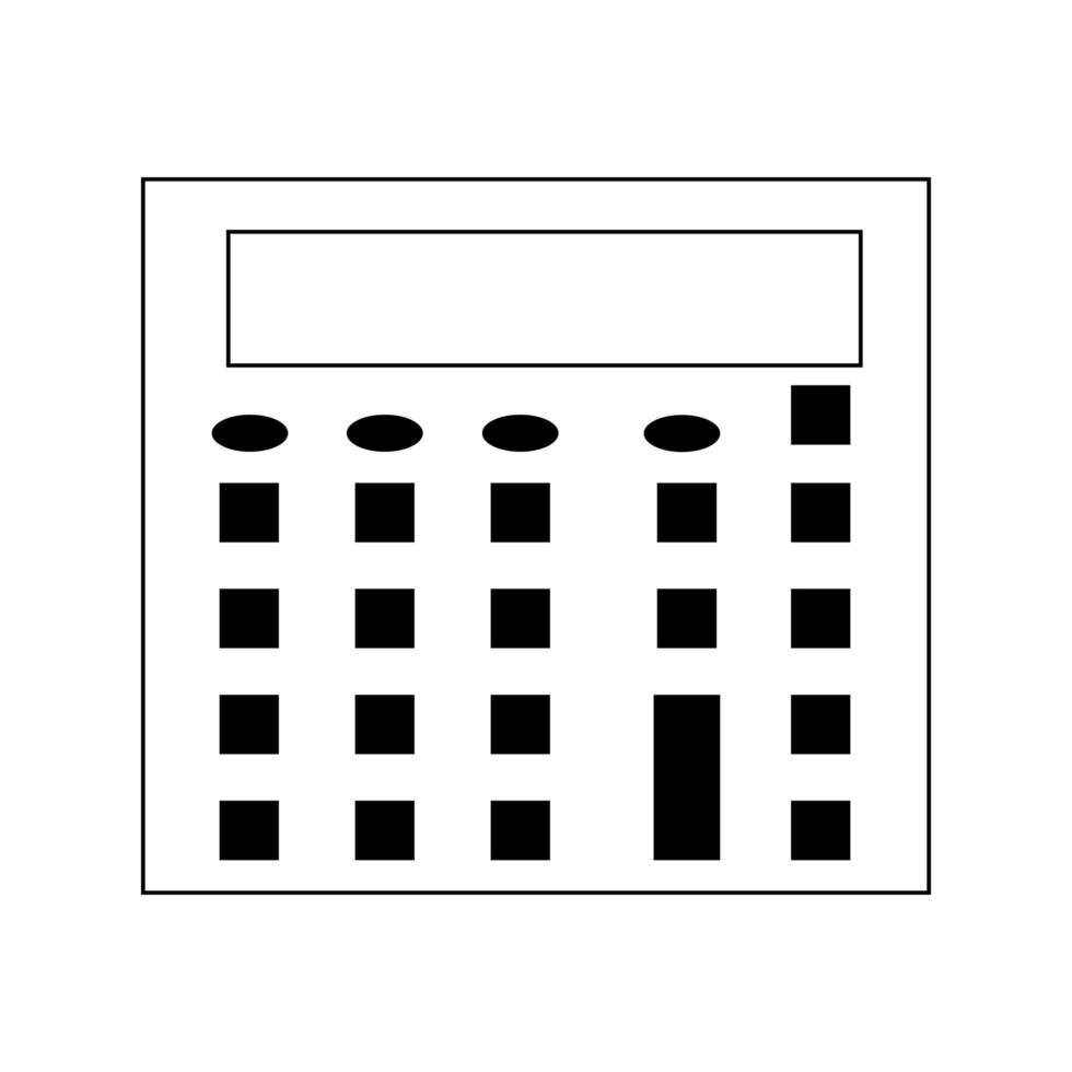 Calculator line icon. llustration for repair theme, doodle style vector