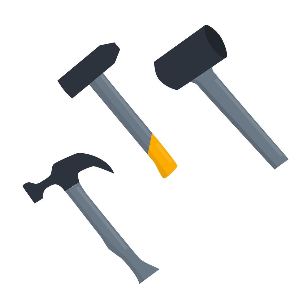 ilustración de juego de martillo para el concepto de reparación y renovación del hogar vector