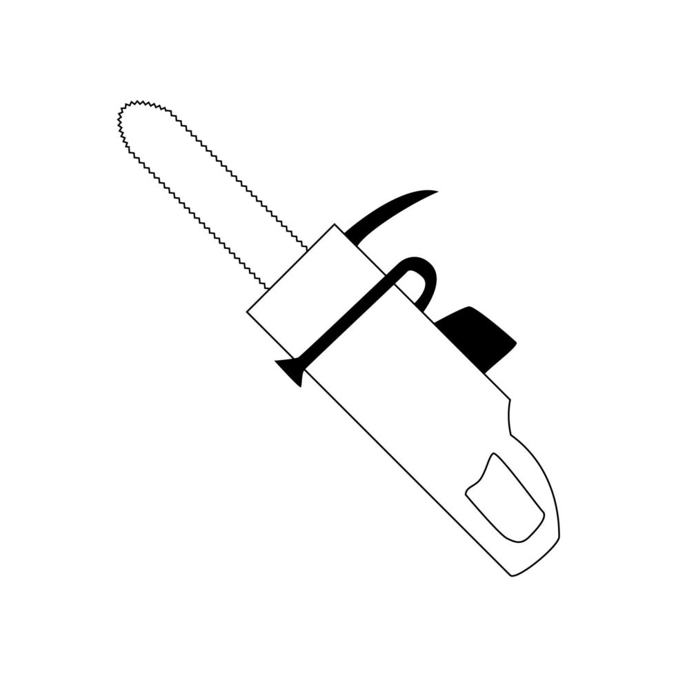 icono de línea de sierra. ilustración para el tema de la reparación, estilo garabato vector
