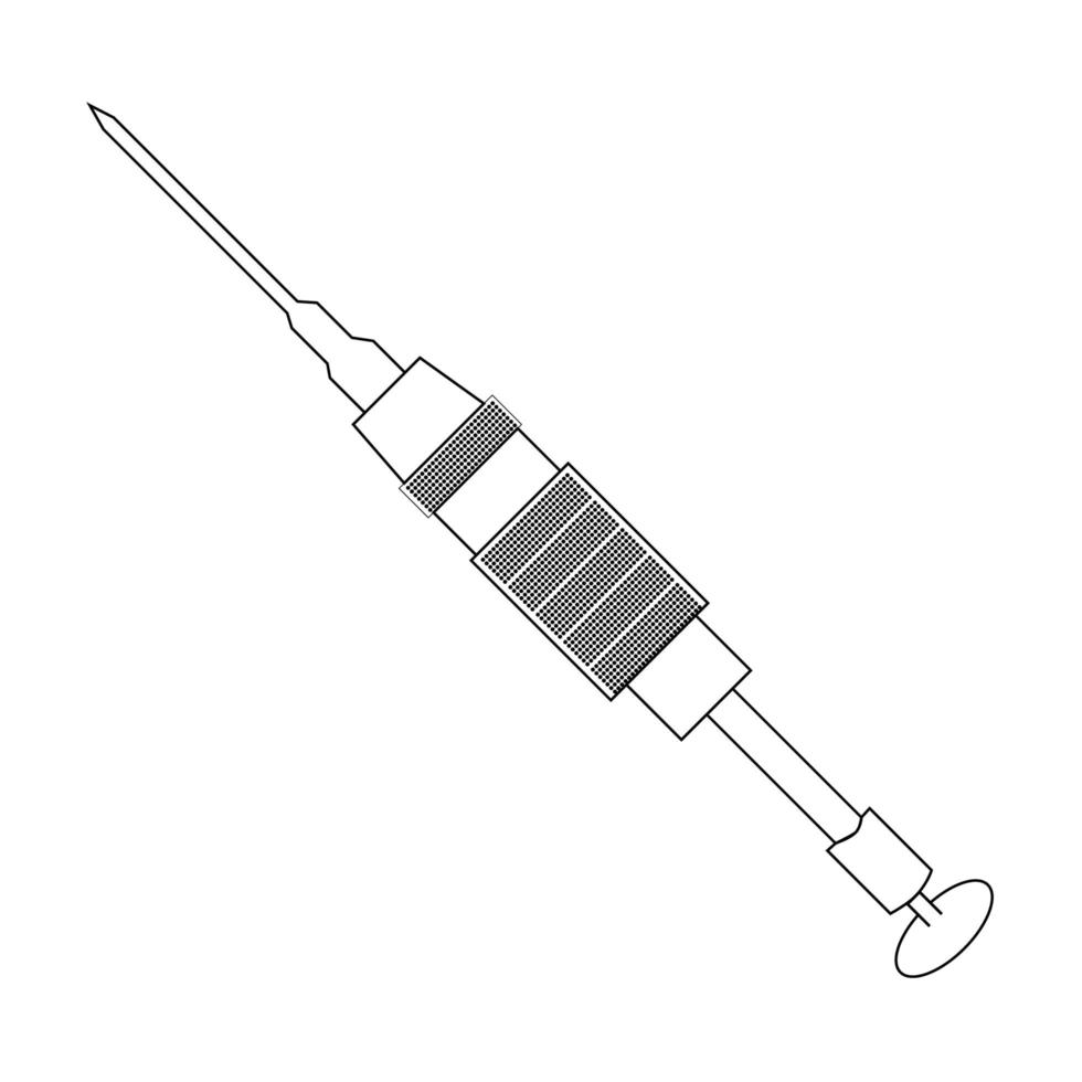 icono de línea de destornillador. ilustración para el tema de la reparación, estilo garabato vector