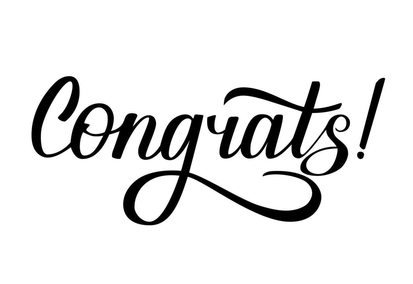 Congrats handwritten text. Congratulation lettering inscription. Calligraphy vector design for greeting cards, poster, flyer, banner.