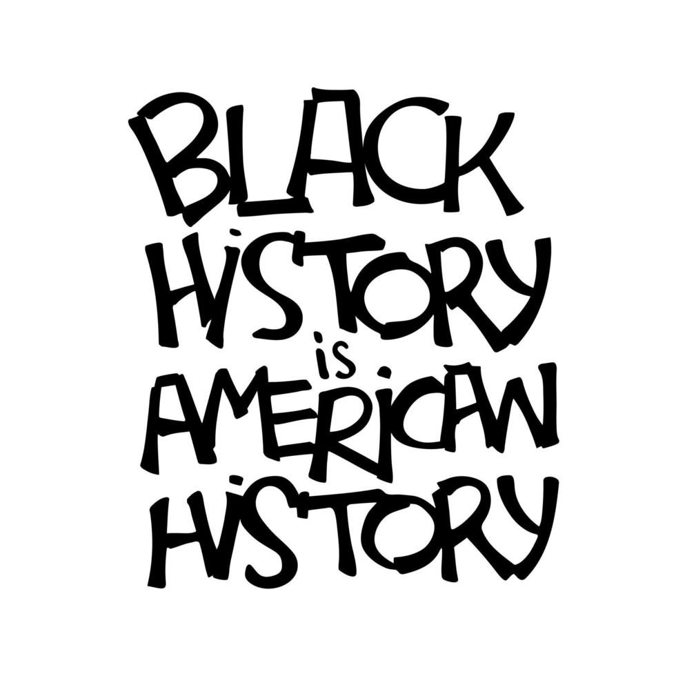 Black history is american history handlettering poster. Black history month quote. Use for card, print, poster, banner, social media, articles. vector