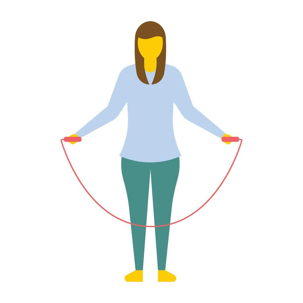 Girl Skipping Rope vector