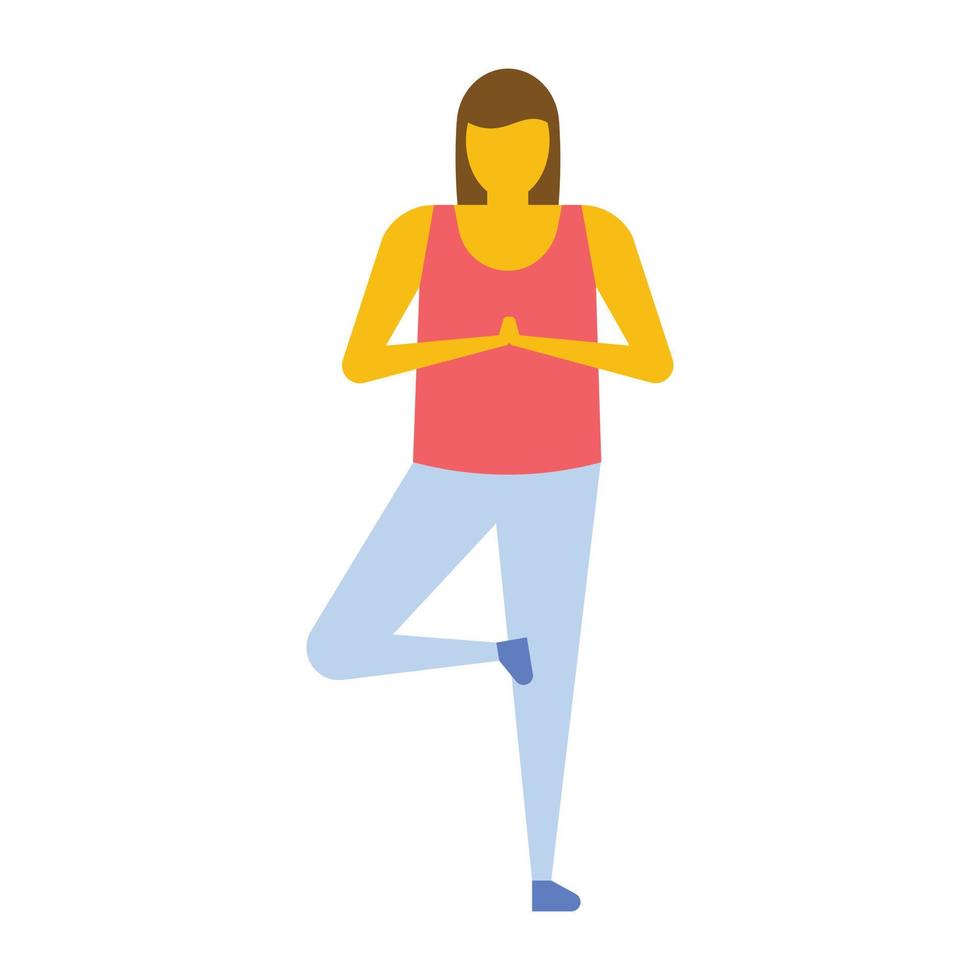 One Legged Yoga Pose vector