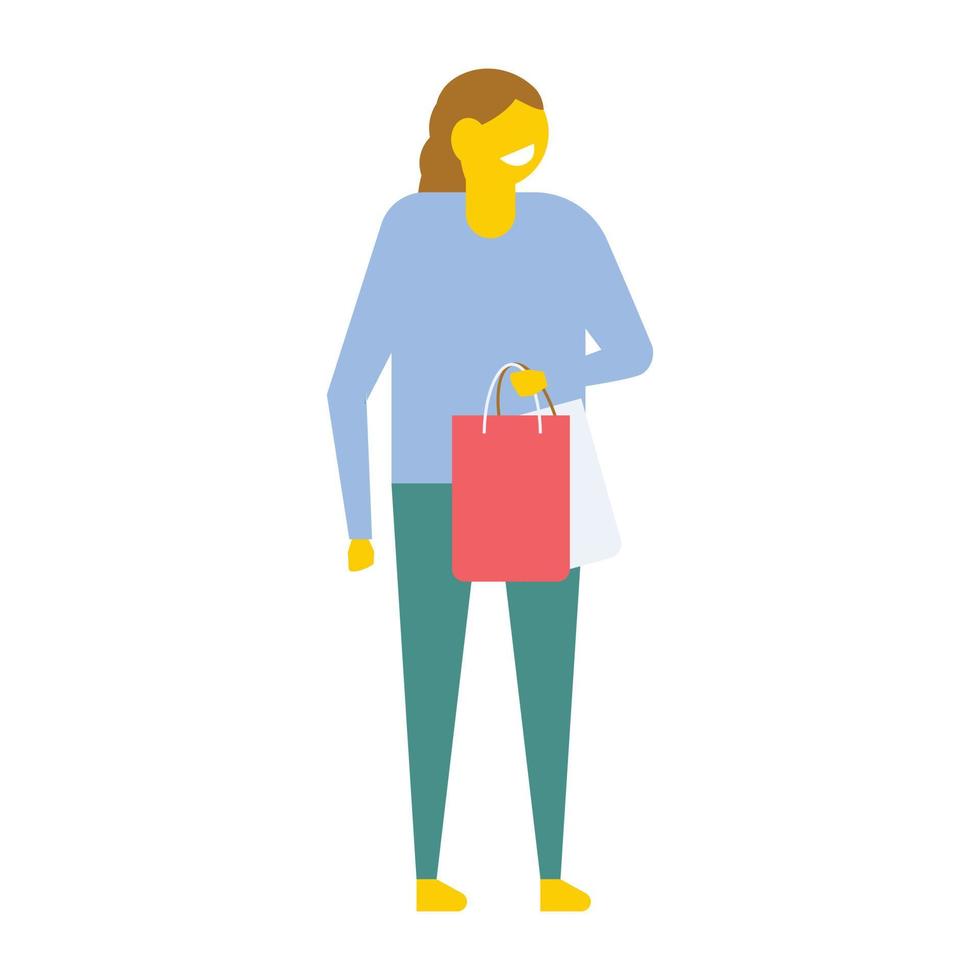 conceptos de mujer de compras vector