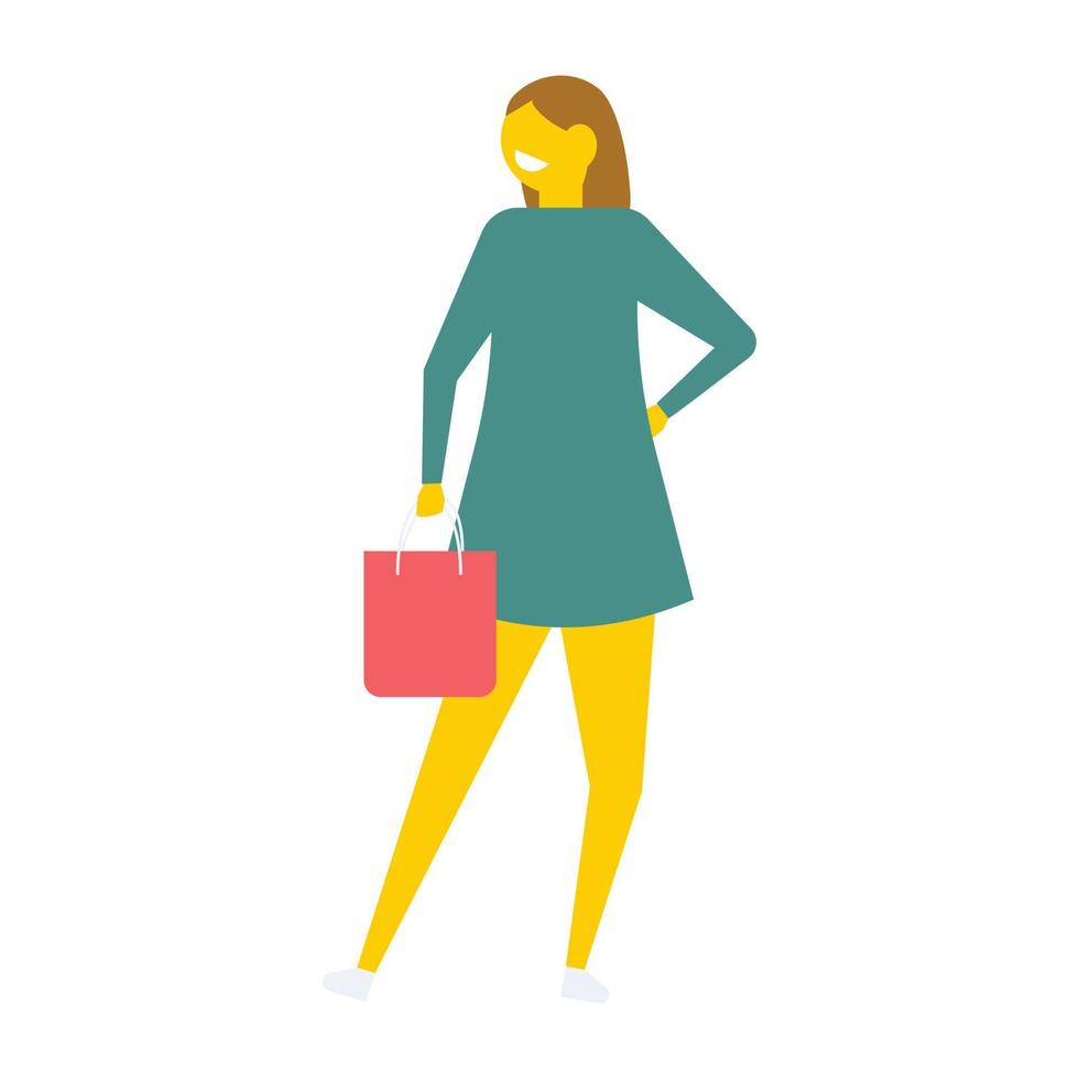 conceptos de chica de compras vector