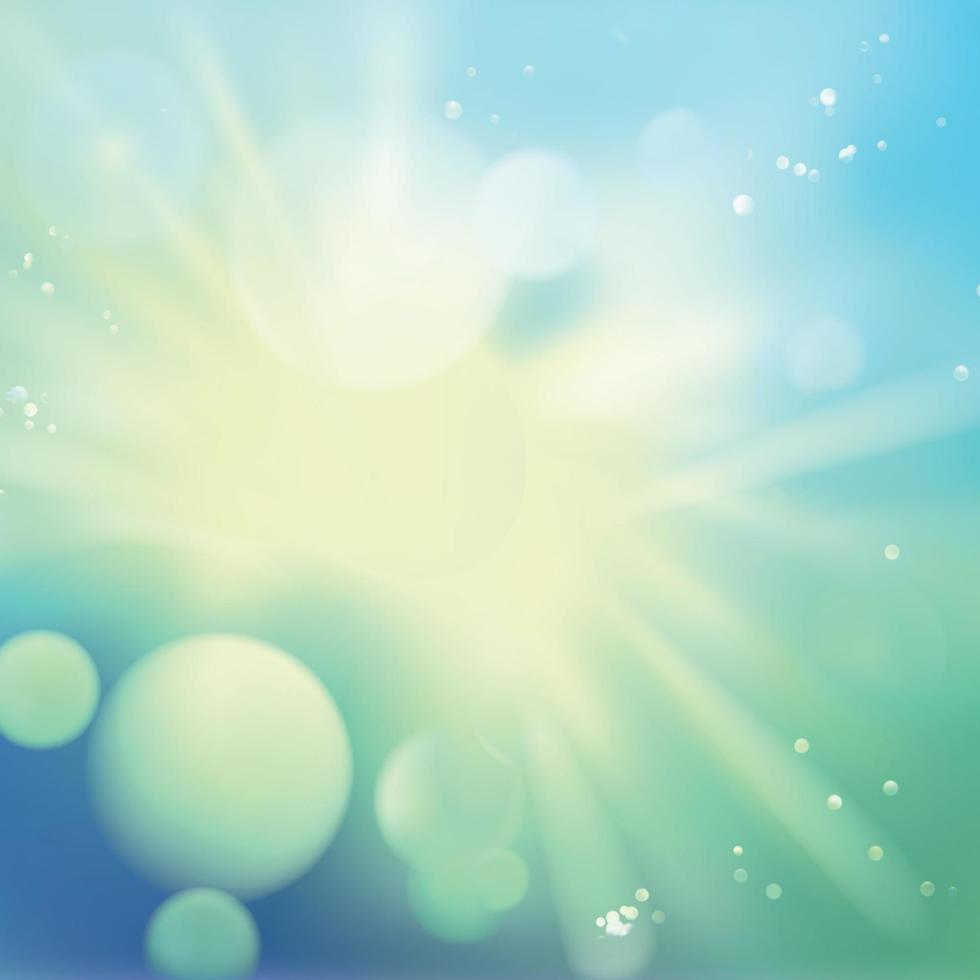 Blue and green background with lights vector