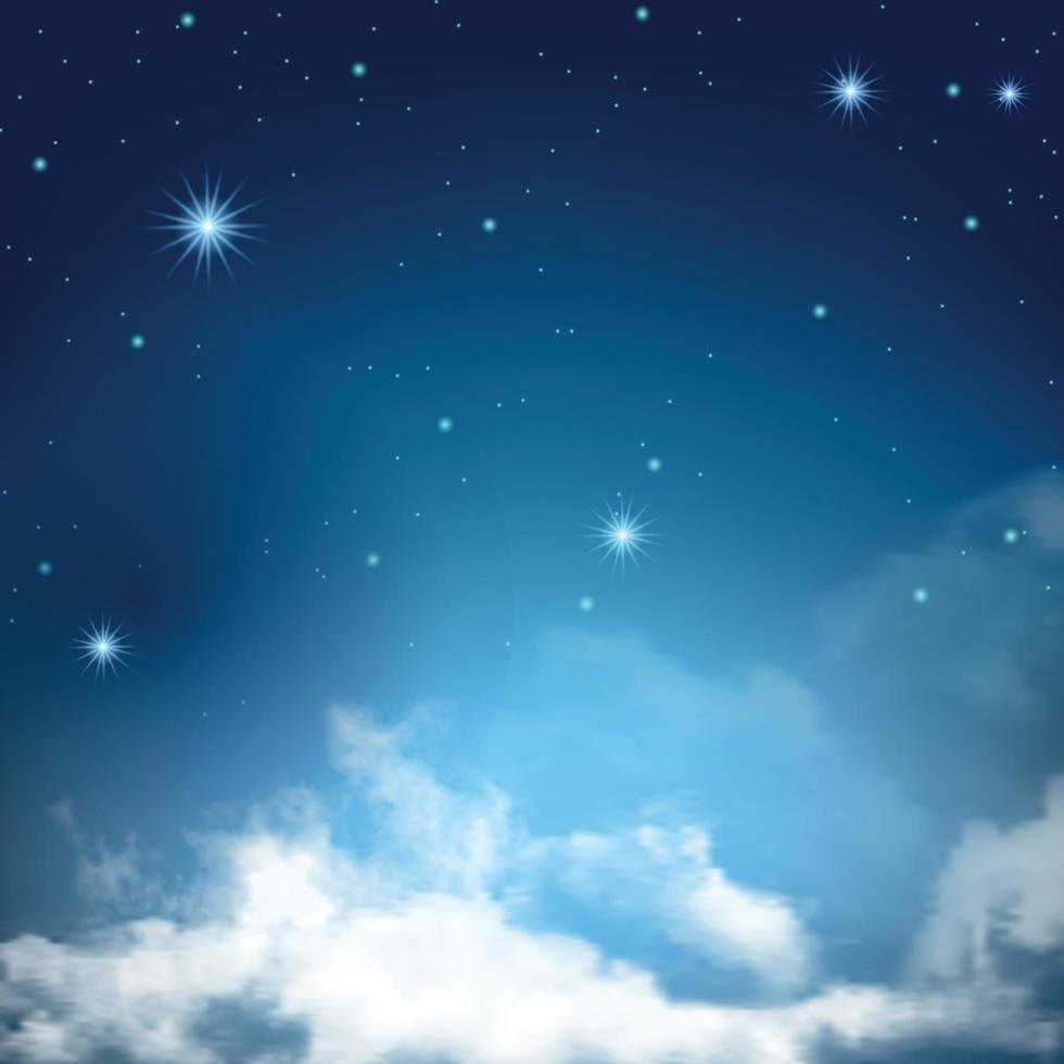 Dark blue sky with clouds vector