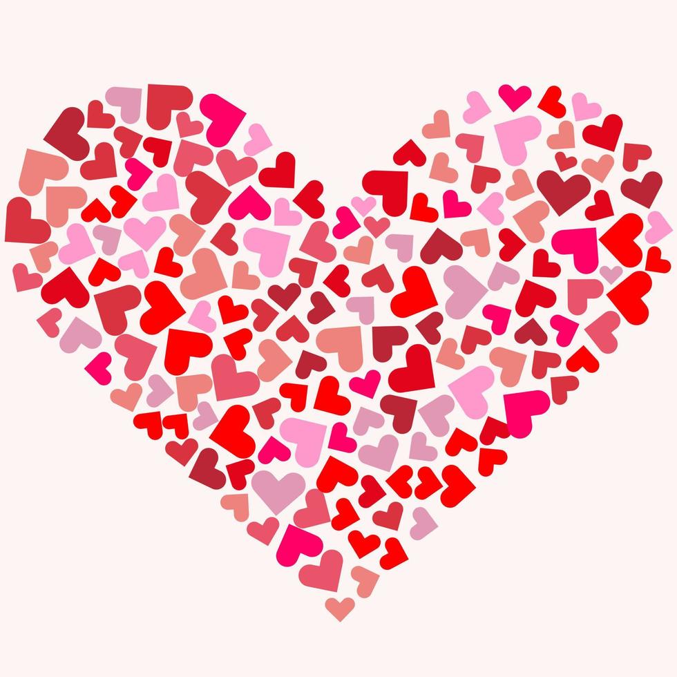 valentines composition of the hearts. vector illustration, heart fill in hearts.