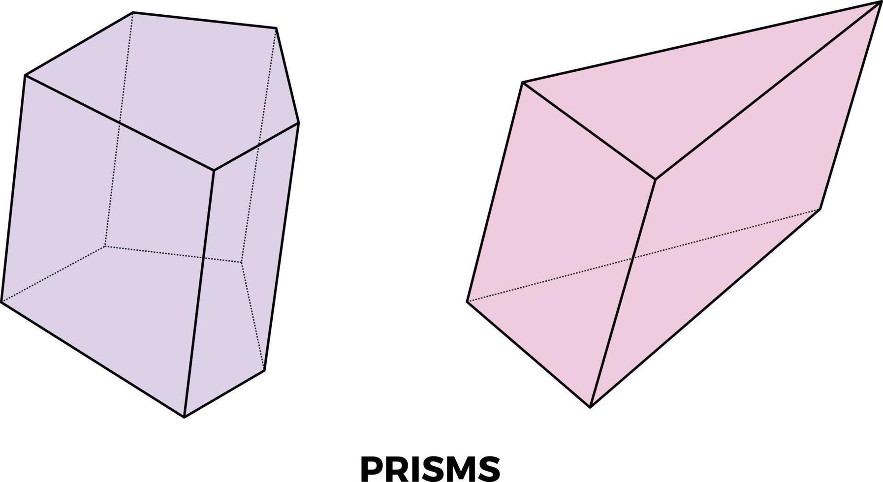 imagen matematica icono 3d de forma de geometría. prismas ilustración vectorial vector