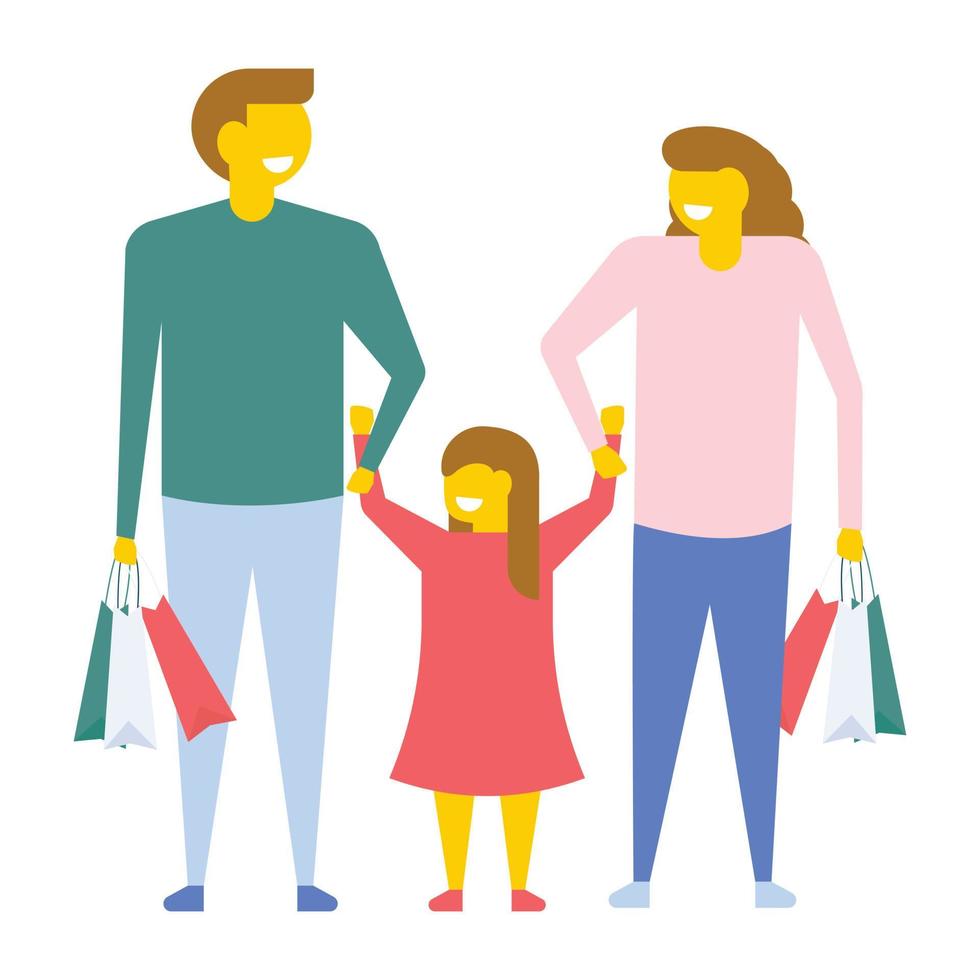 Family Shopping Concepts vector