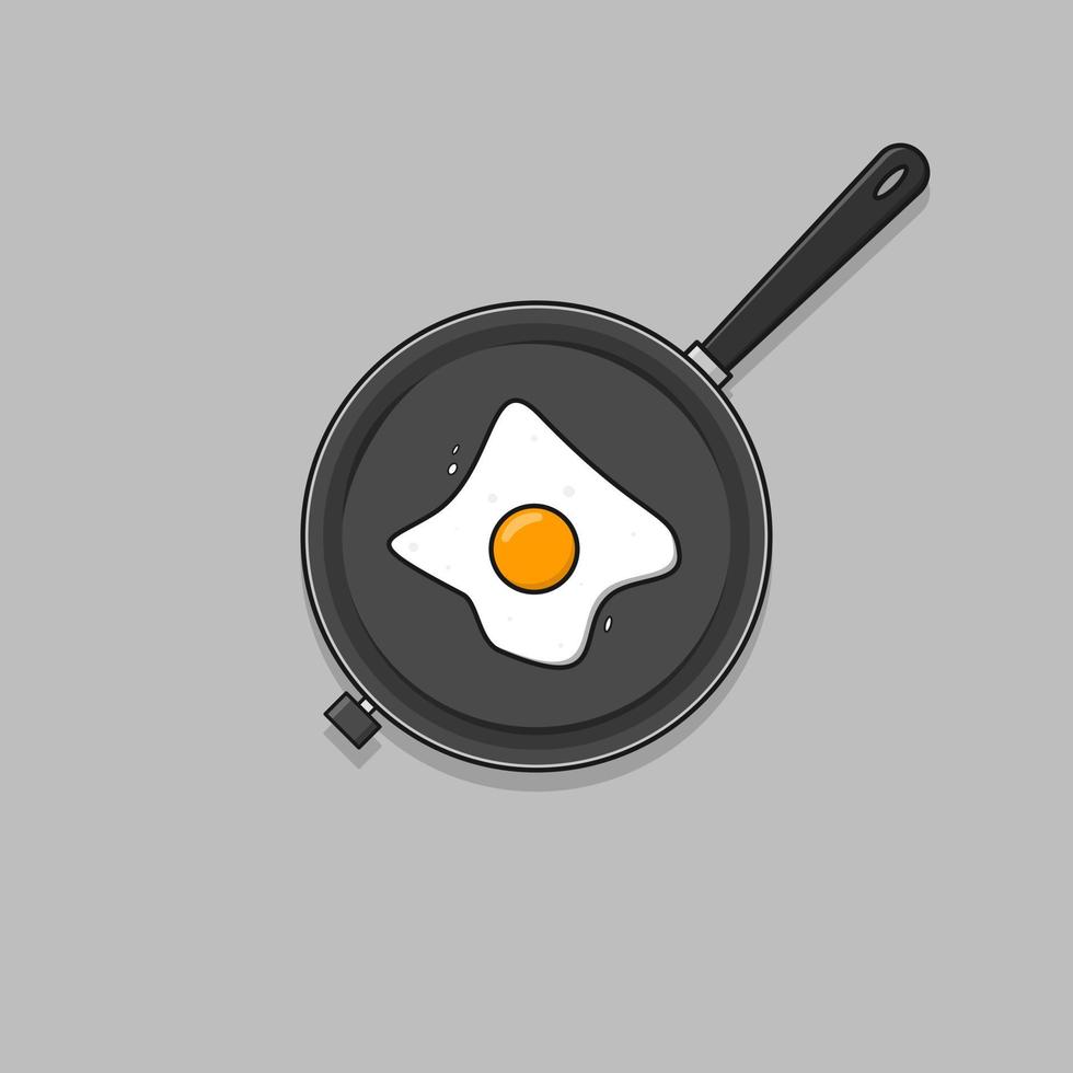 Fried egg cartoon style icon illustration vector