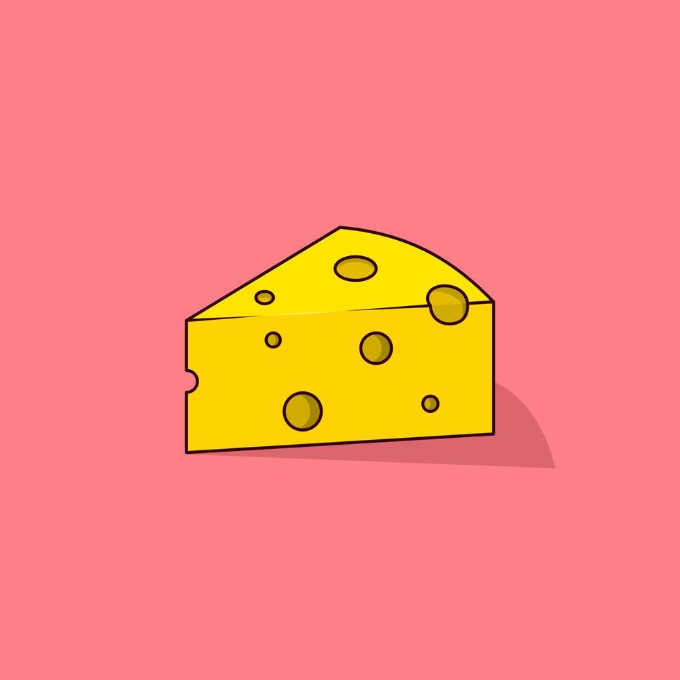 Cheese cartoon style icon illustration vector