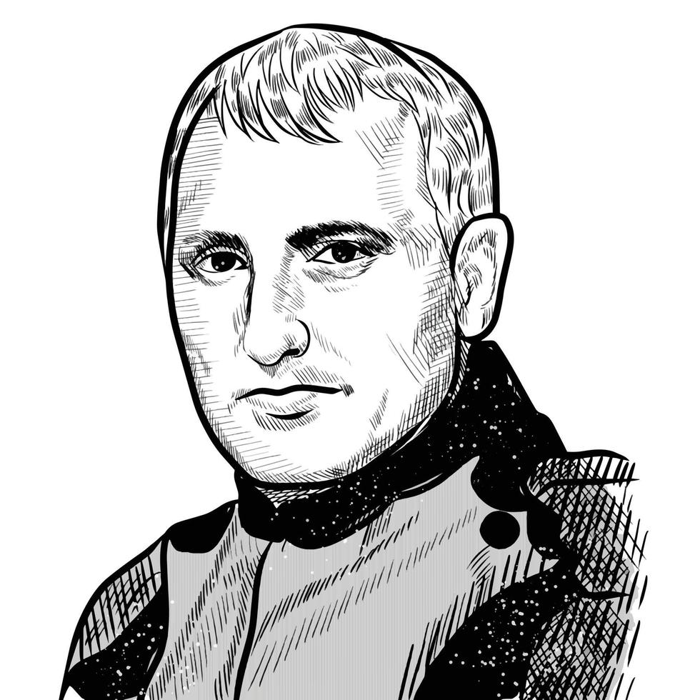 Surakarta Indonesia - December 12 2021 , Napoleon Bonaparte illustration on white background vector