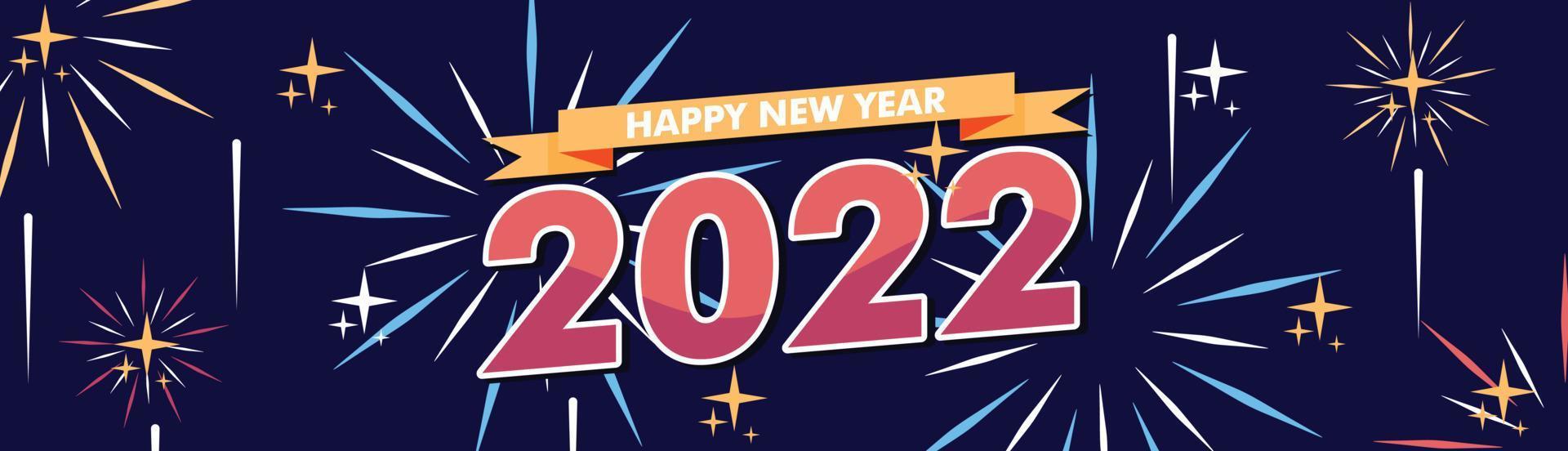 banner de fondo de año nuevo 2022 vector