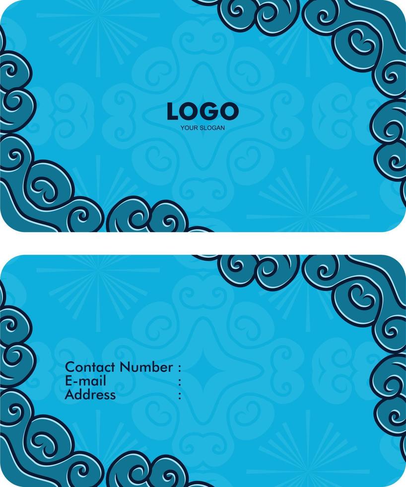 diseño moderno de tarjeta de visita en color azul vector