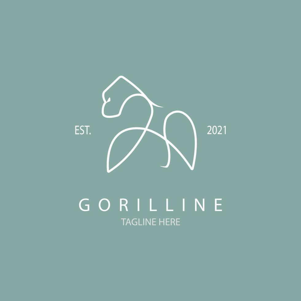 Gorilla logo icon line style template design for brand or company and other vector