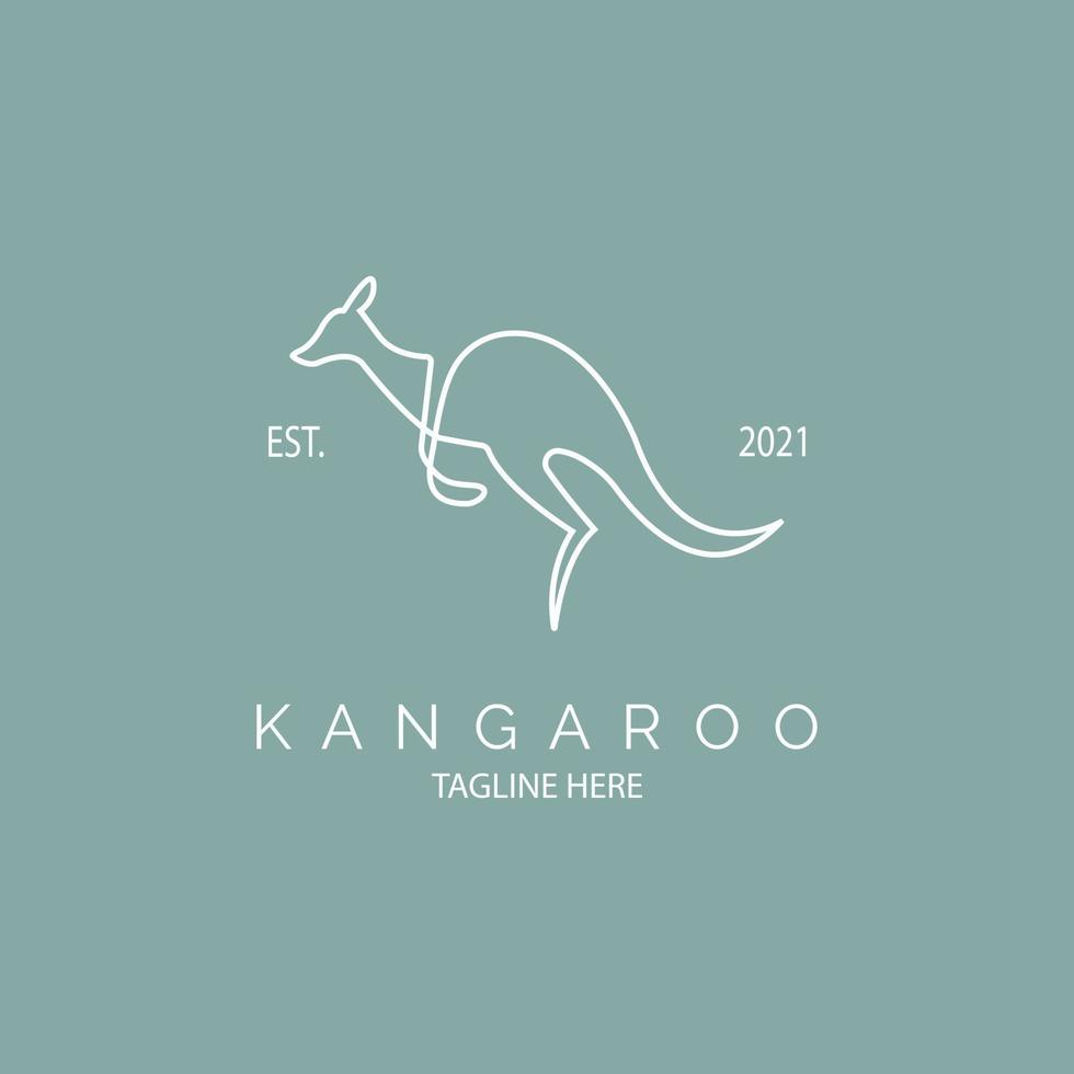 Kangaroo logo icon line style template design for brand or company and other vector